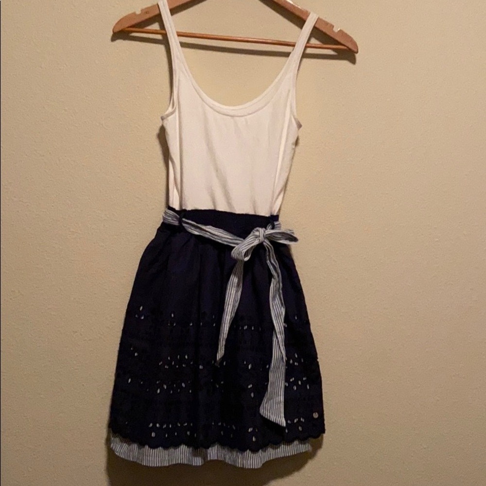 A&F navy/white dress